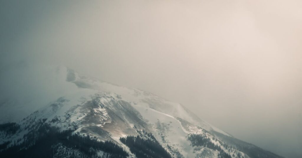 Clouds over Mountains in Winter